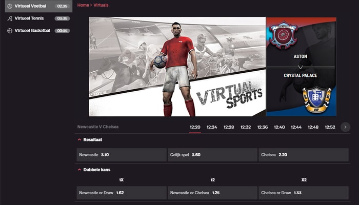 Equipos de fútbol virtual - Holland Casino